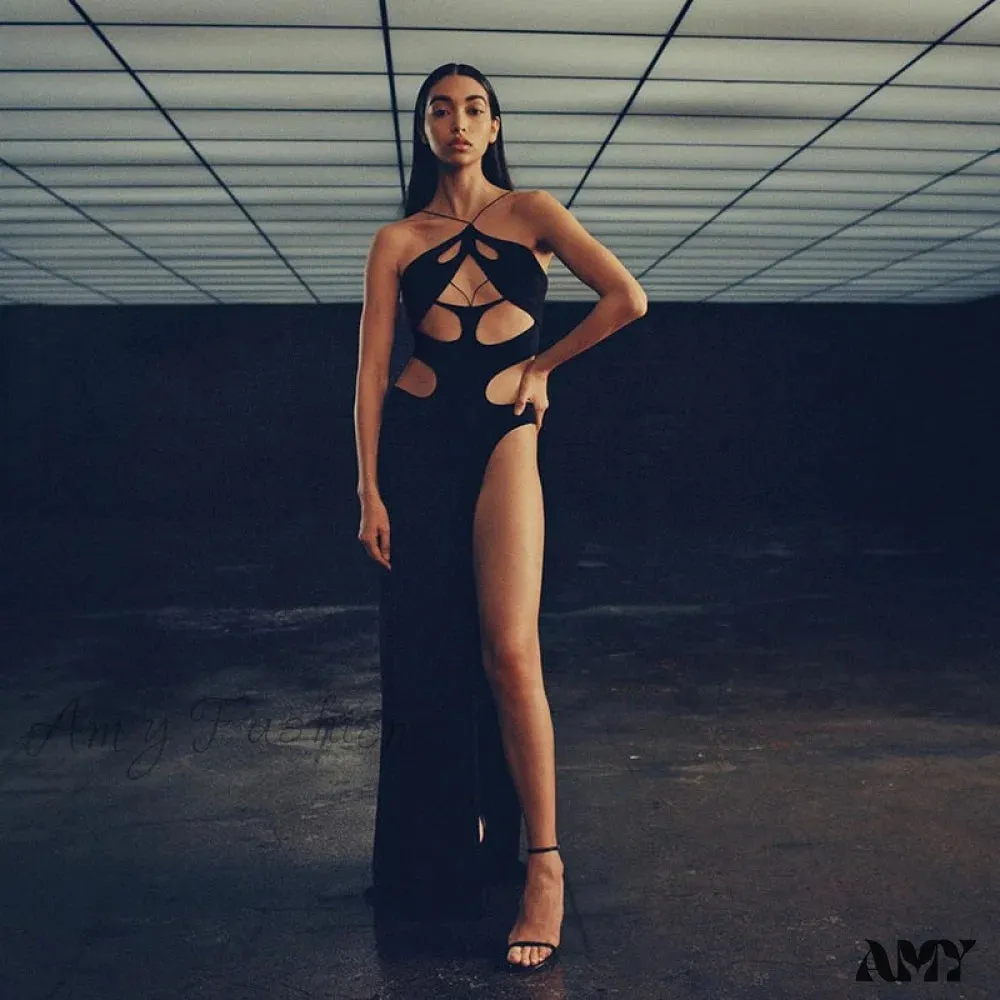 Amy Fashion - Solid Sexy Irregular Beach Vacation Long Dresses