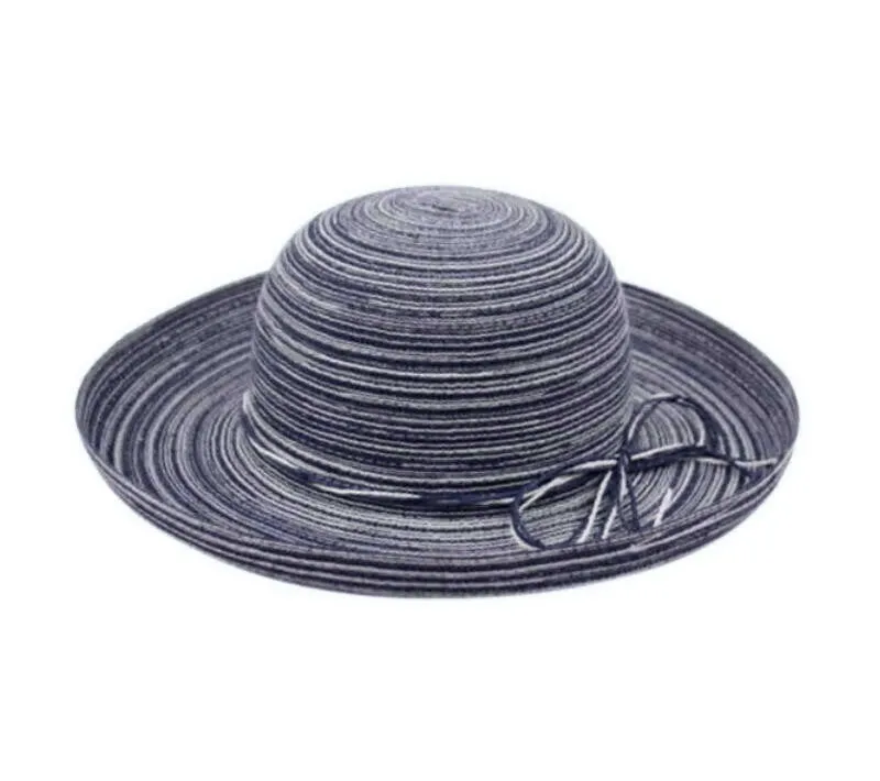 Angela & William Raffia Roll Up Brim Sun Bucket Hat 50 UPF-UV Sun Protection Straw