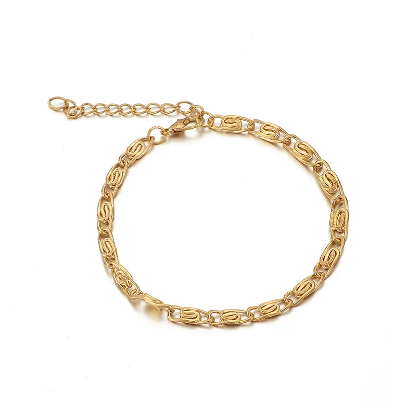 Black Beaded Fish Crystal Rope Boho Anklets for Women