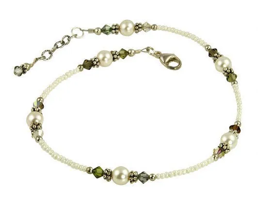 Black Shadows Crystal Beaded Anklet