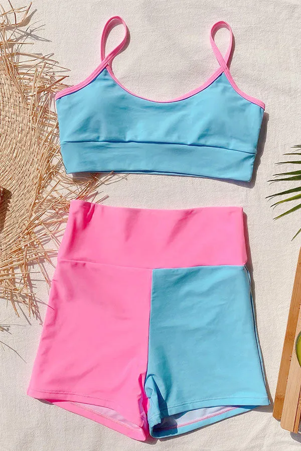 Color Block High Waist Classic Beach Bikini