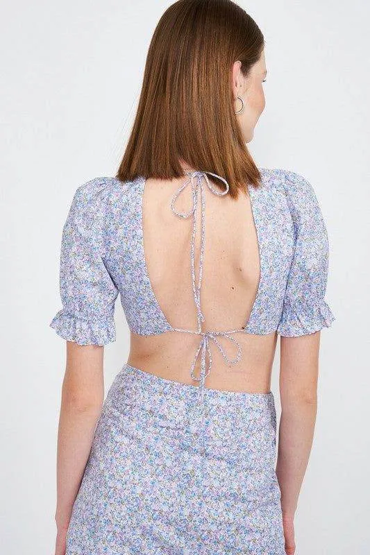 Emory Park | Puffed Sleeve Cropped Top