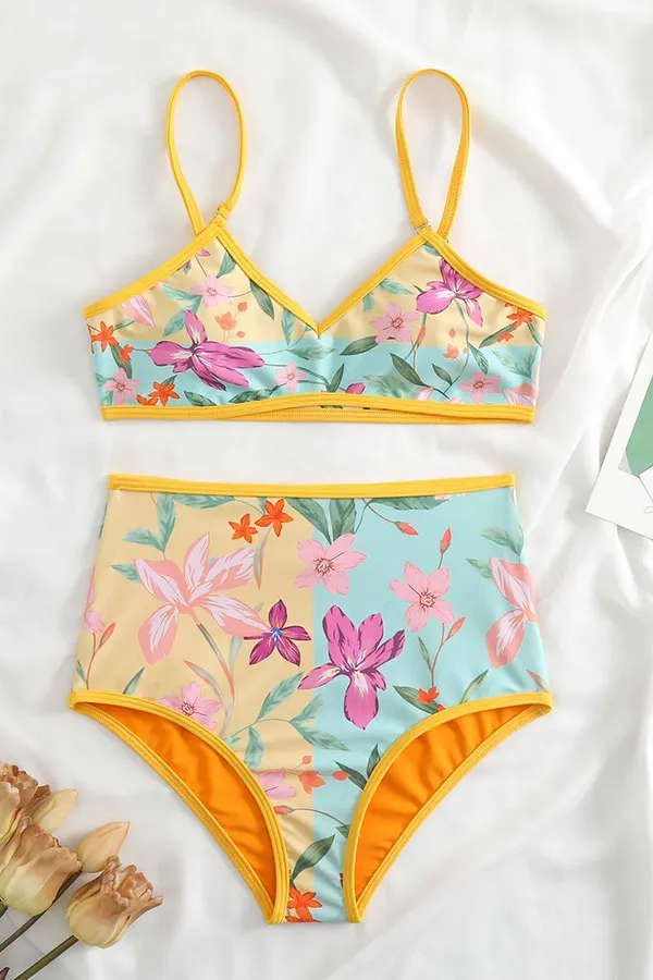 Floral Print Girly Reversible Bikini