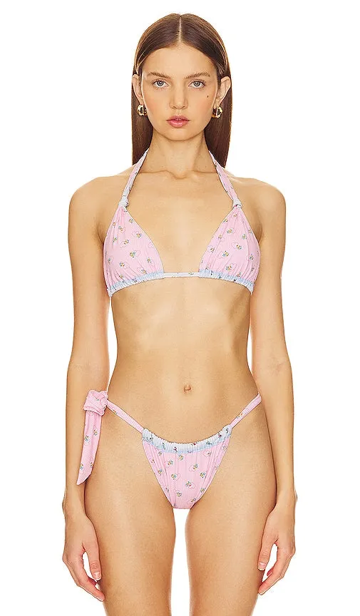Frankies Bikinis Kealy Top in Baby Blue