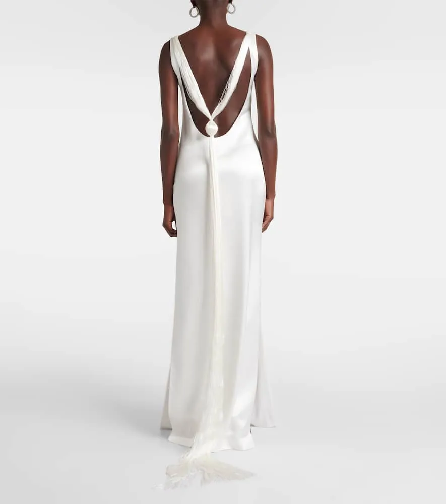 Galvan Bridal Paraiso tasseled satin gown