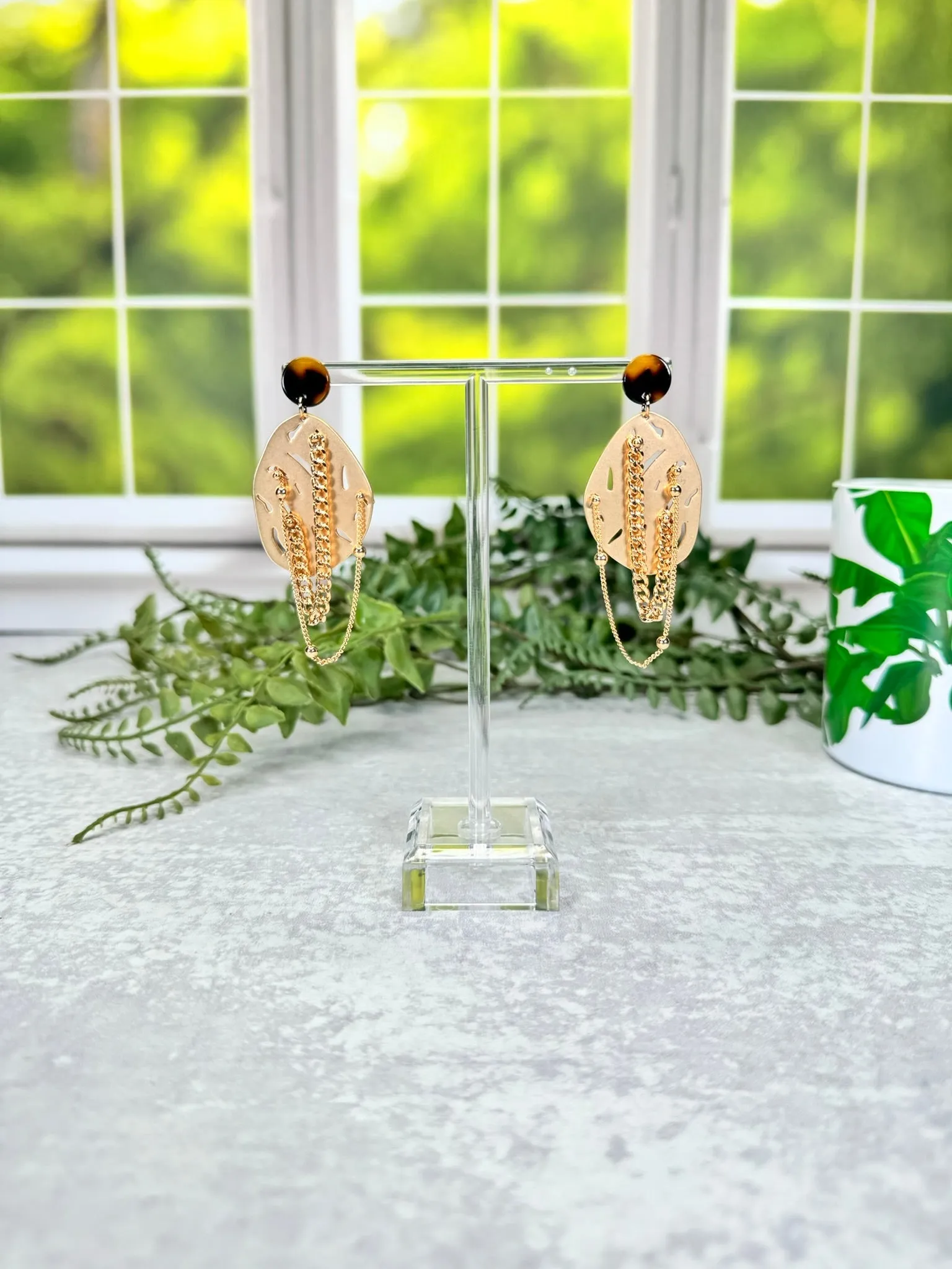 Golden Drip Chain Earrings