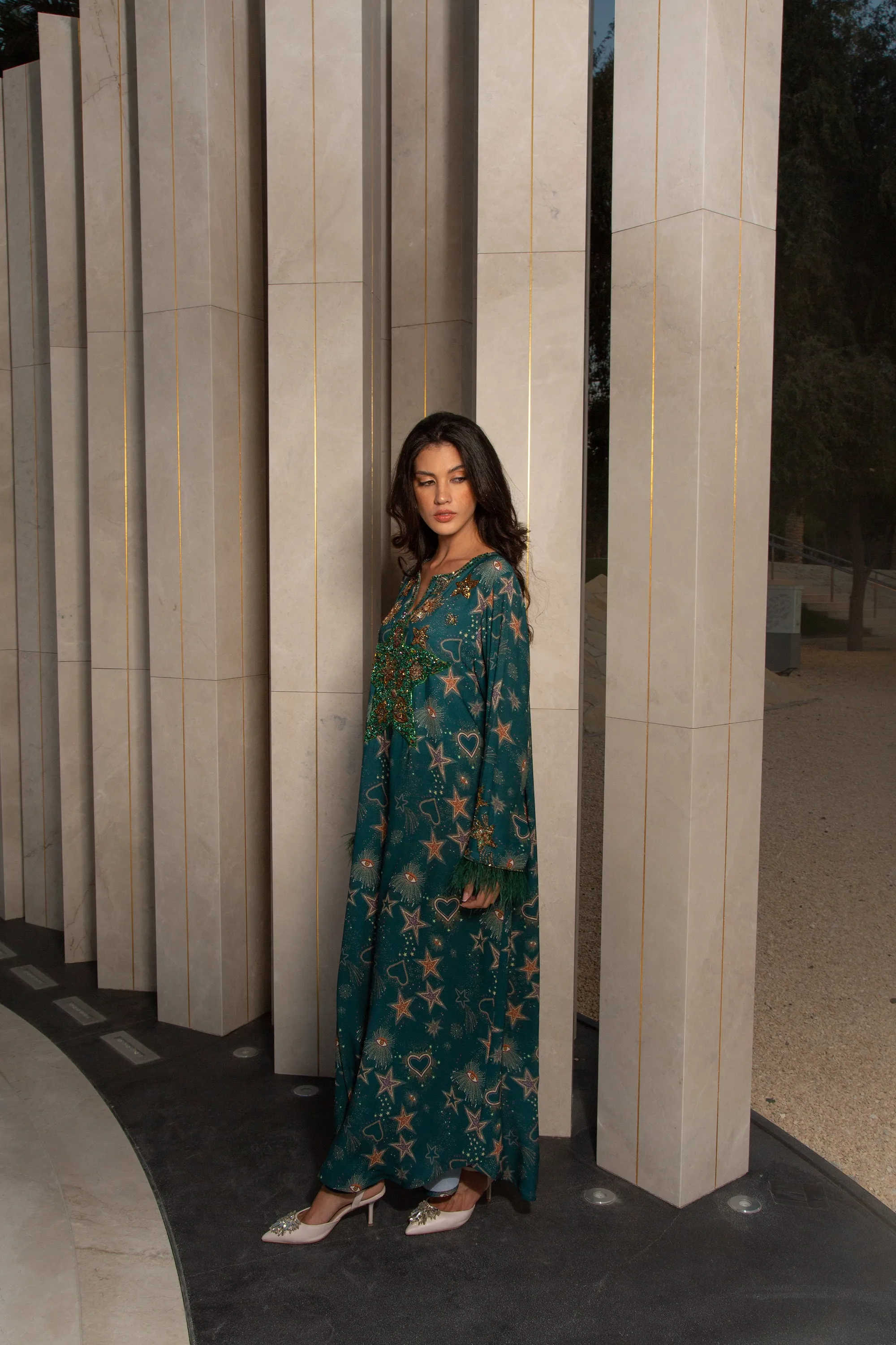 Green Heart Oversize Kaftan