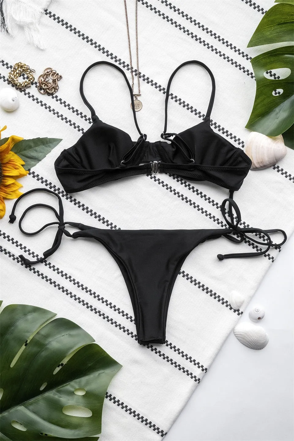 Halter Thong Bikini Set
