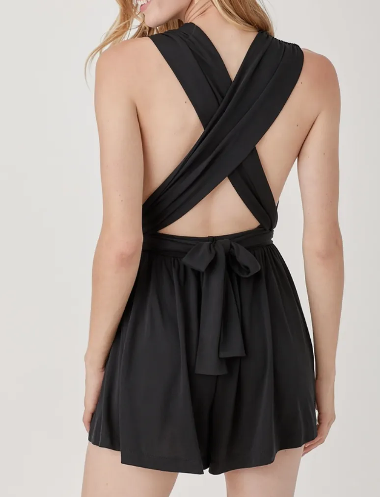 Halter Waist Banded Romper