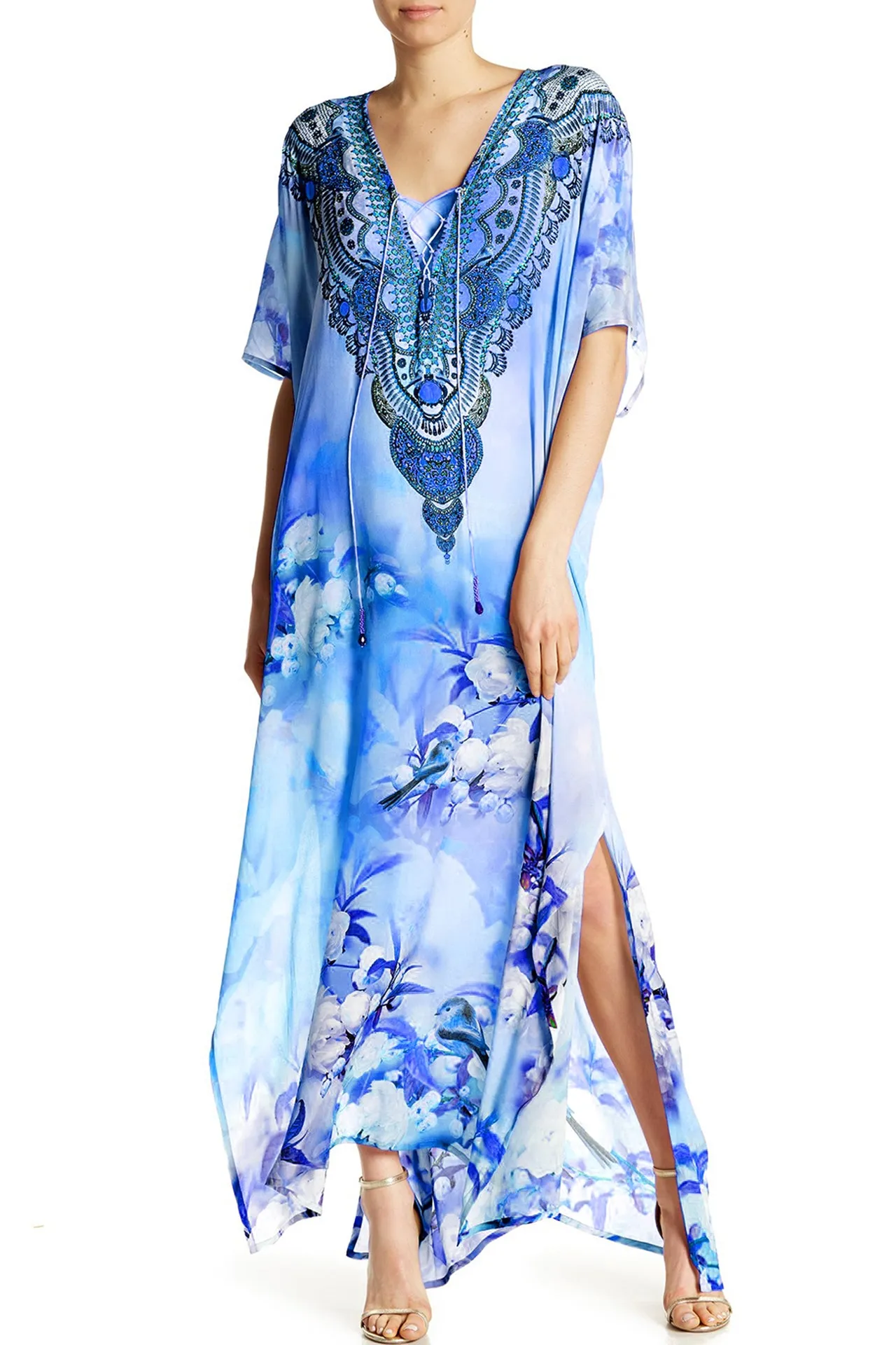 High End Caftan Dress Blue