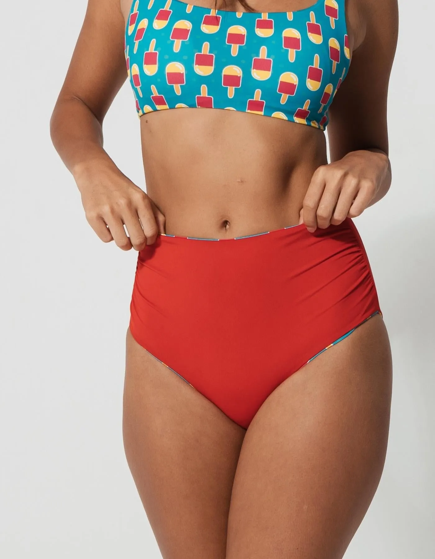 High Waist Ice Lolly Womens Bikini Bottoms