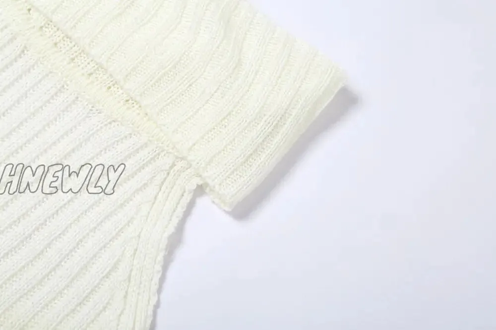 Hnewly White Halter Neck Y2k Tank Top Knitted Off Shoulder Sexy Spring Summer Fashion Women Backless Crop Tops Vintage