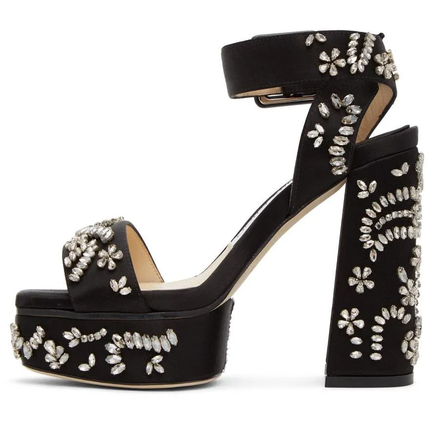 Jimmy Choo Black Jax Platform Sandals