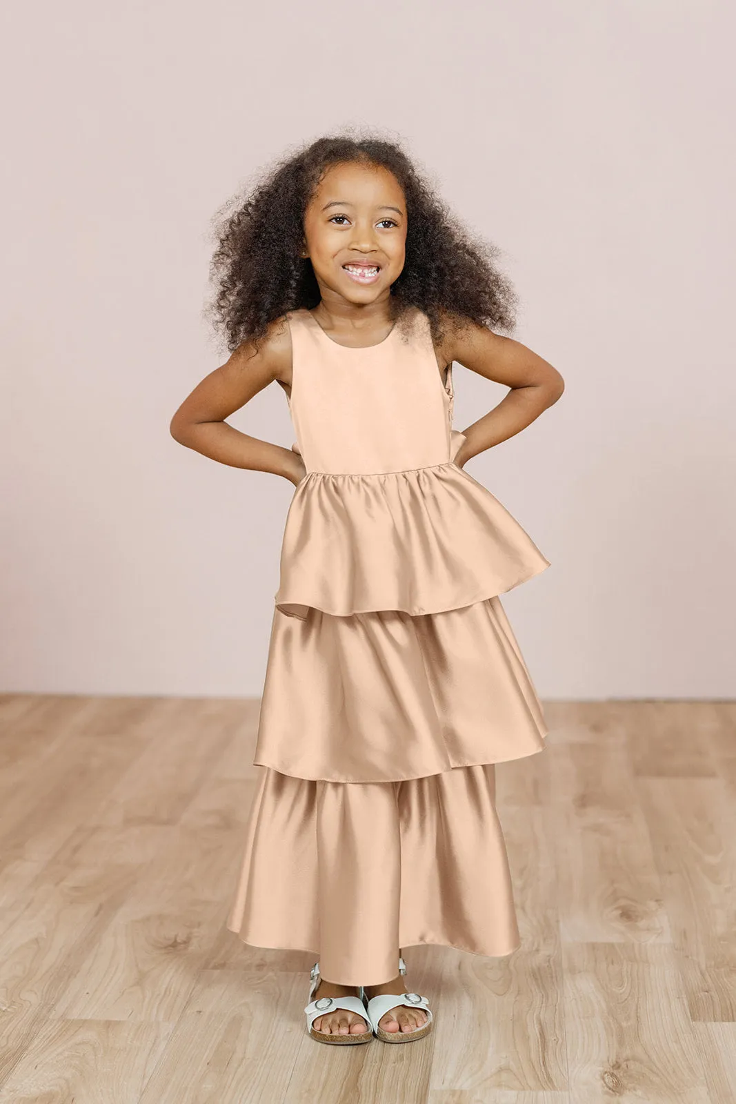 Kids Georgia Satin Dress | Made To Order