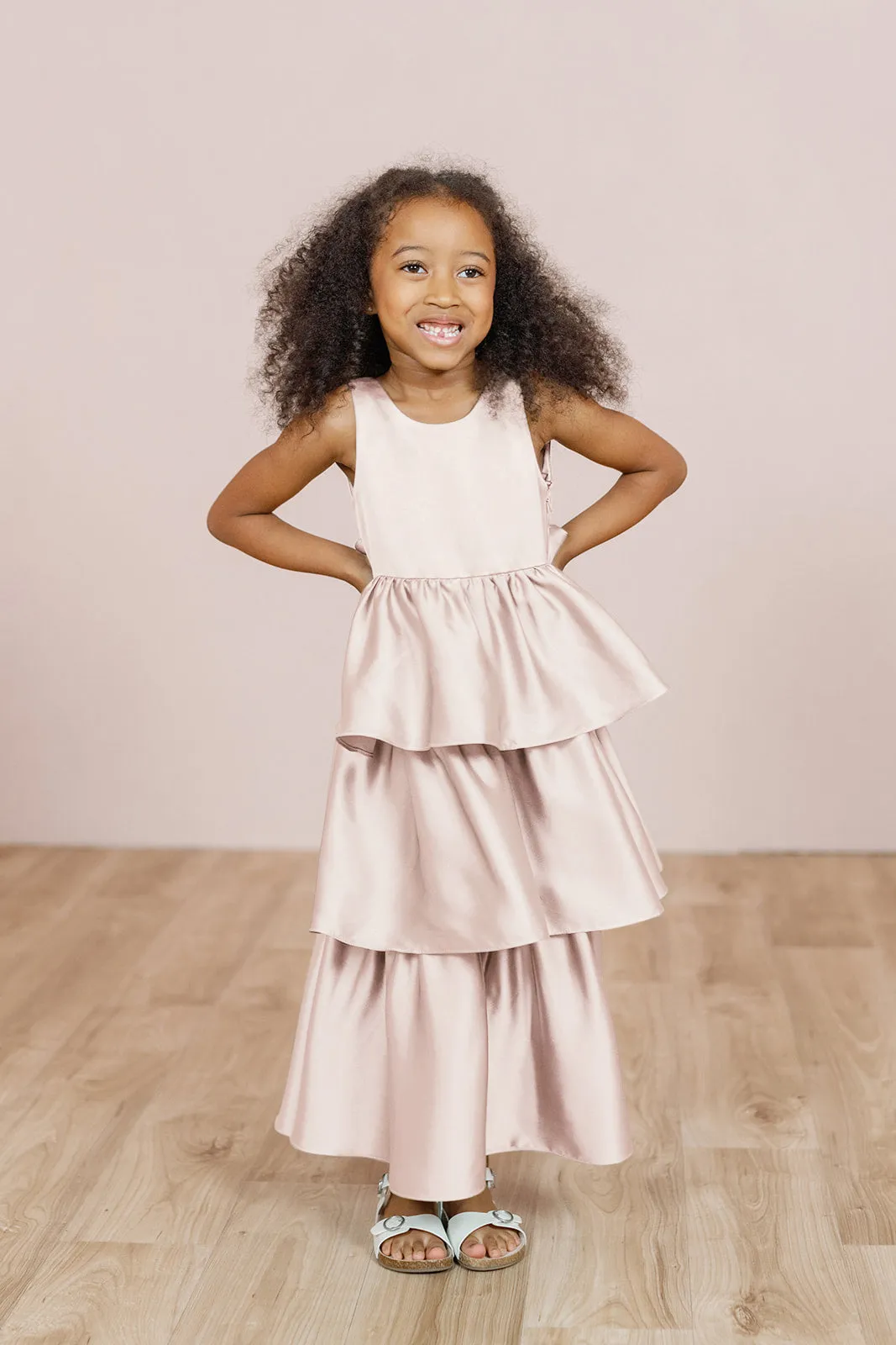 Kids Georgia Satin Dress | Made To Order