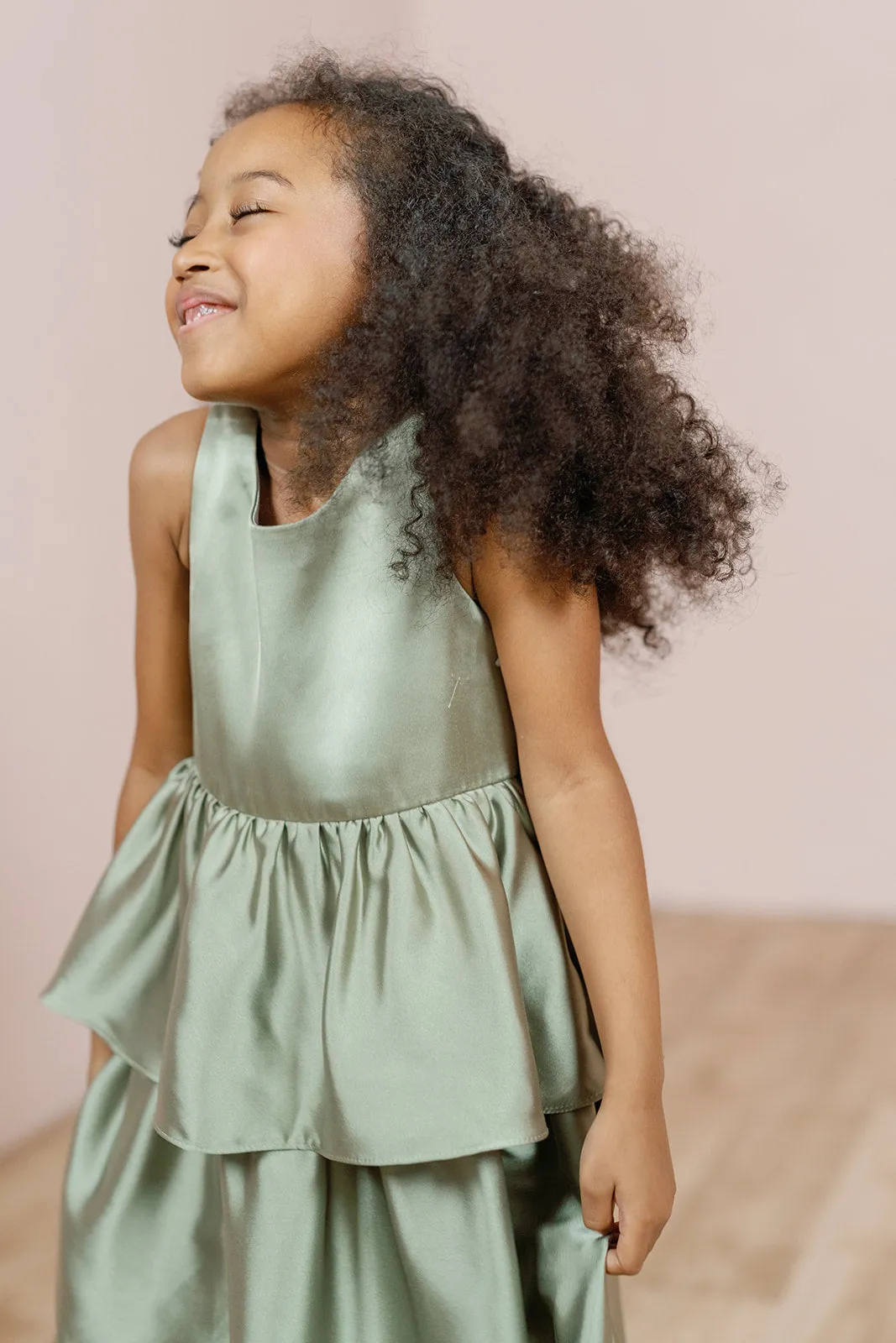 Kids Georgia Satin Dress | Made To Order