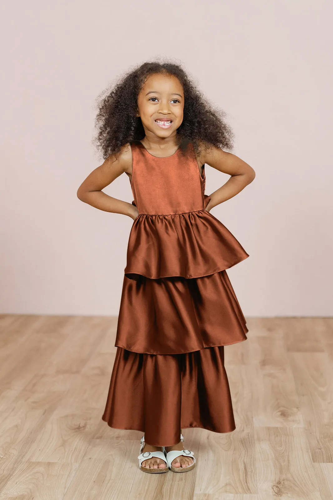 Kids Georgia Satin Dress | Made To Order