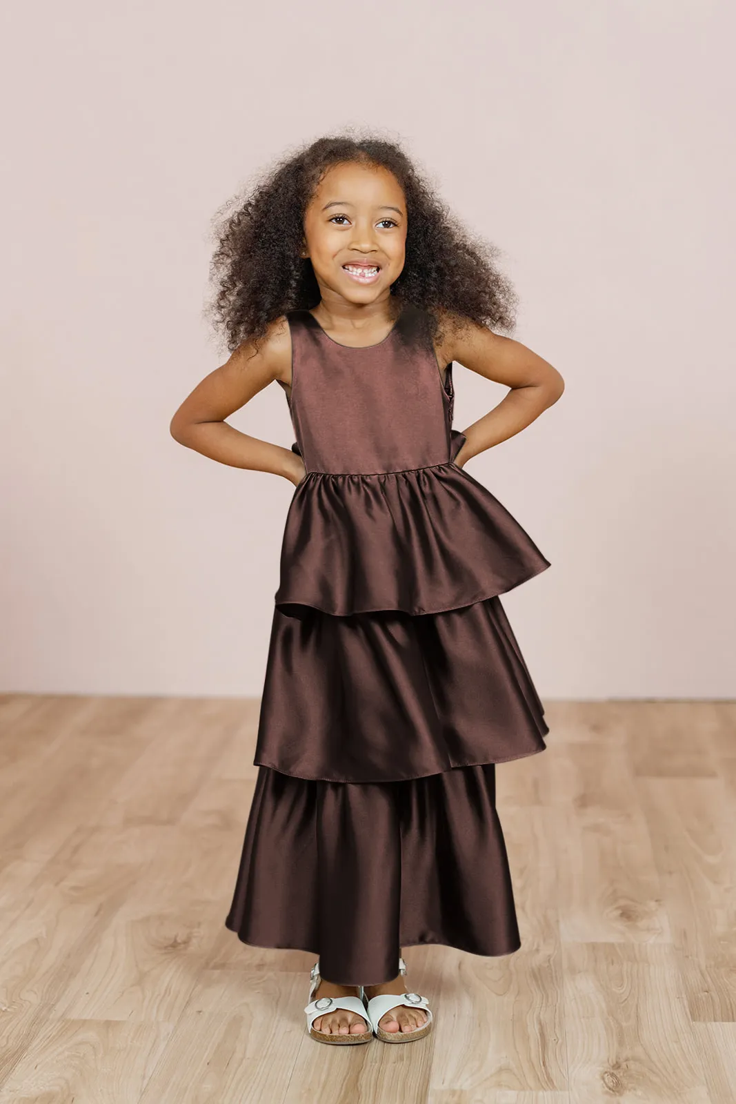 Kids Georgia Satin Dress | Made To Order