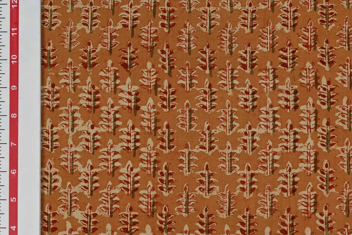 Mustard Yellow Motifs Kalamkari Printed Cotton Fabric