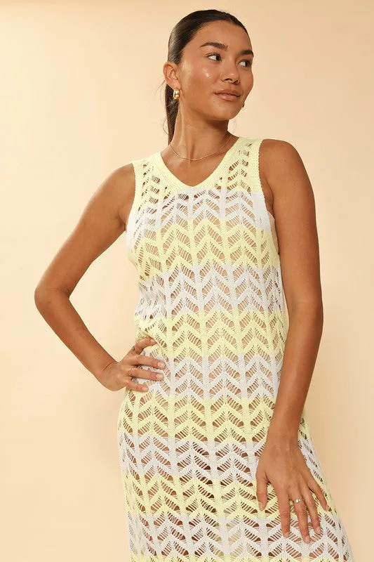 Open Knit Crochet Cover Up Pool Dress