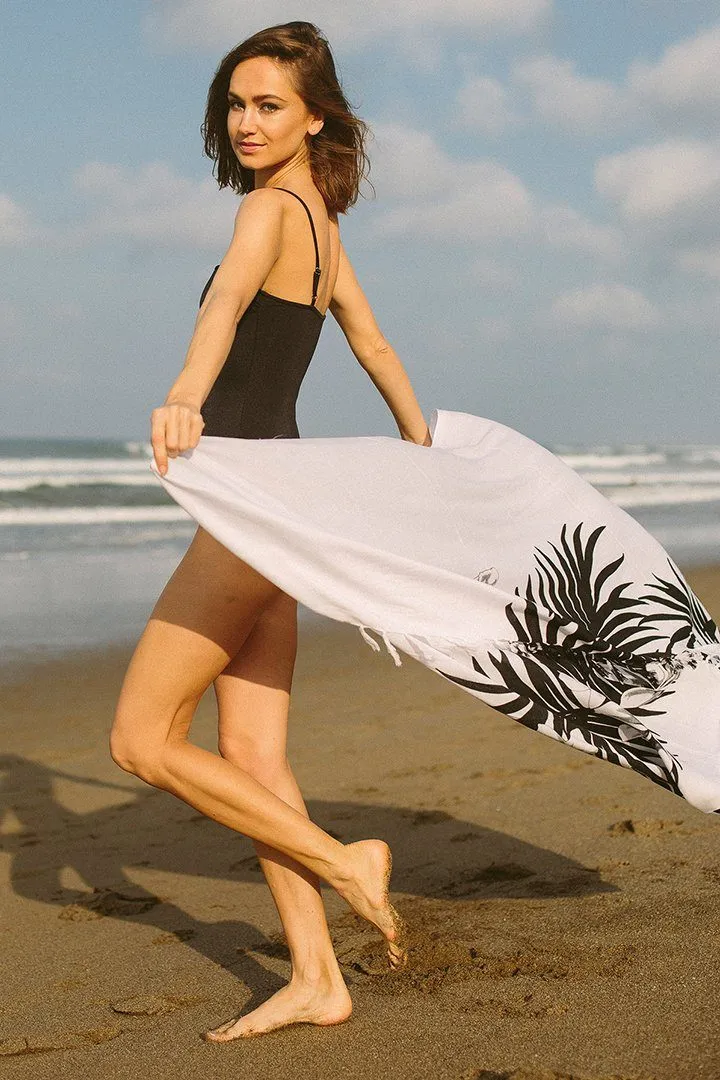Palm Tree Sarong Wrap - Beach Cover-Up by SHU-SHI