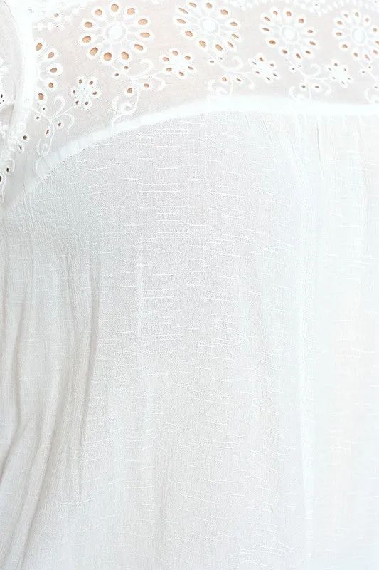 Plus Crochet Lace Trim Top