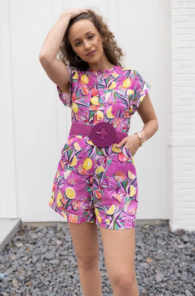 Scotch & Soda Citrus Printed Linen Romper
