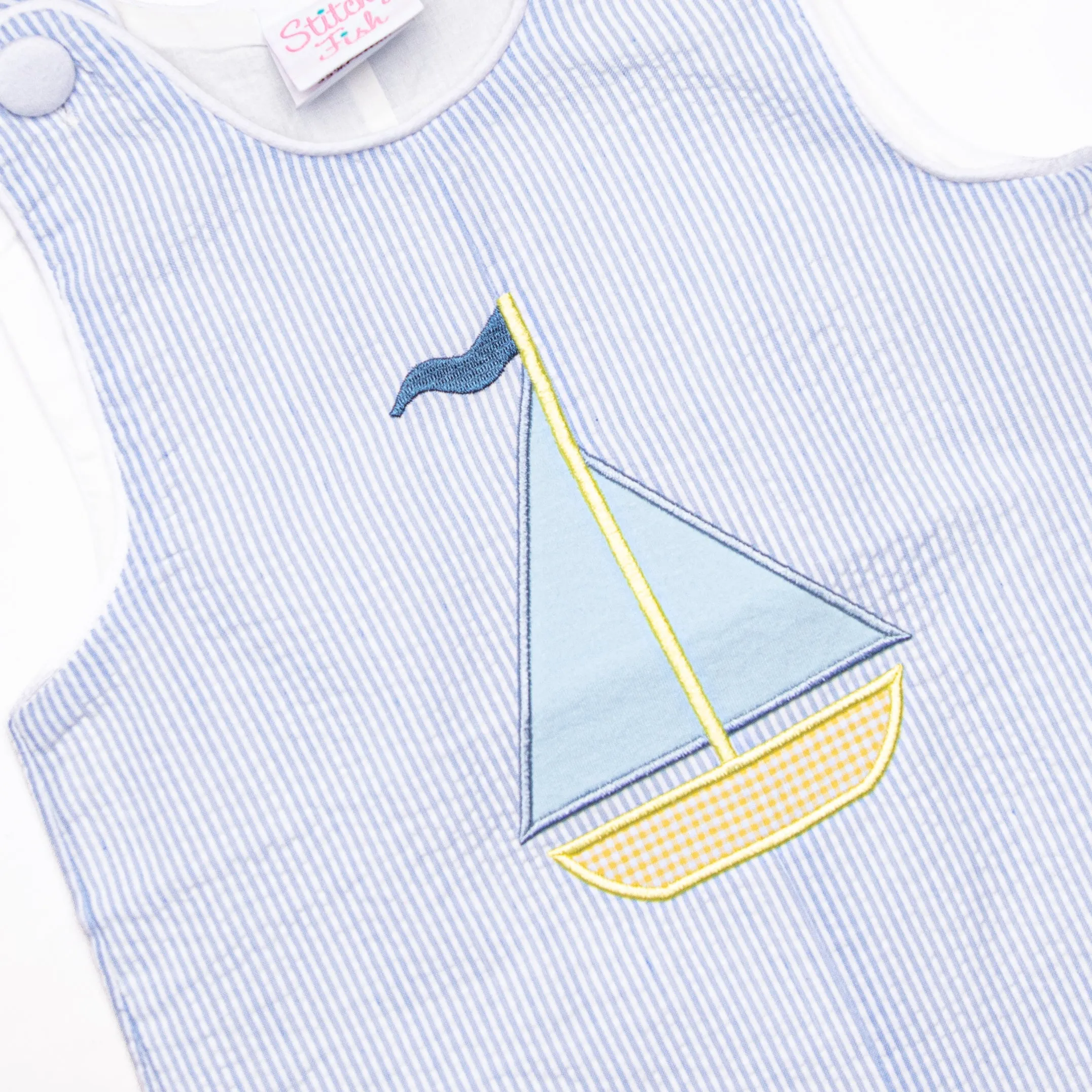 Sight to Sea Applique Jon Jon, Blue