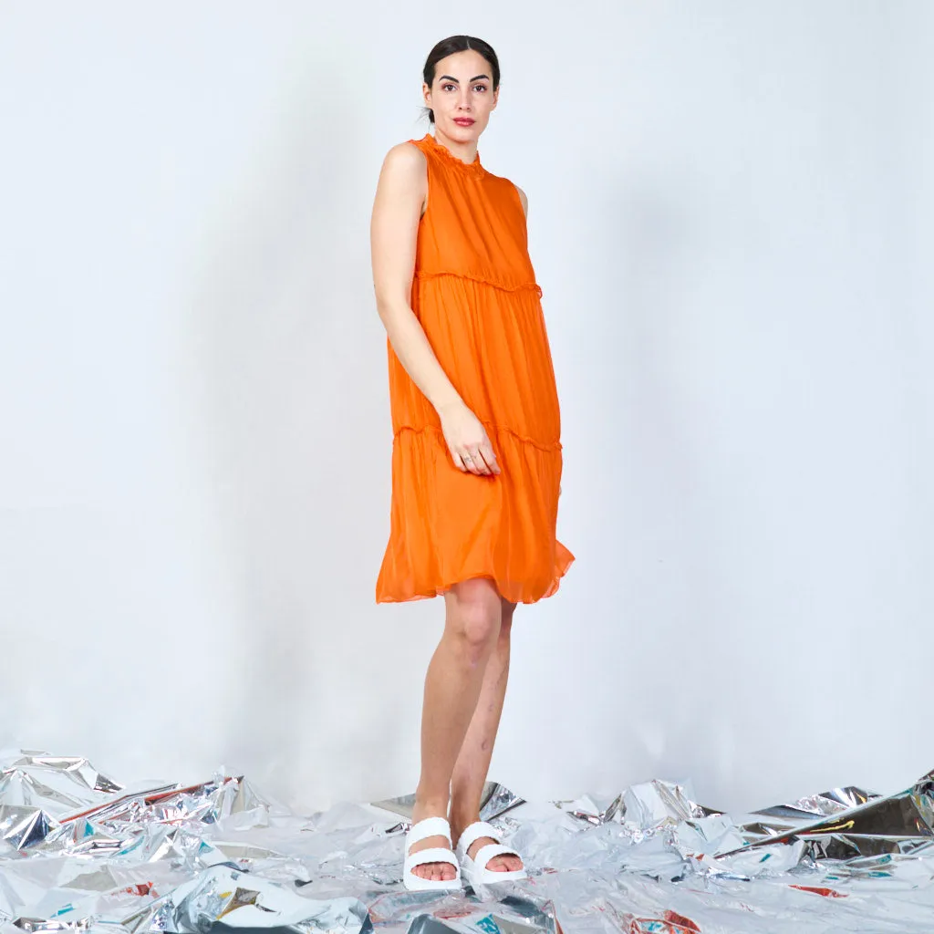 Silk chiffon layered dress wholesale