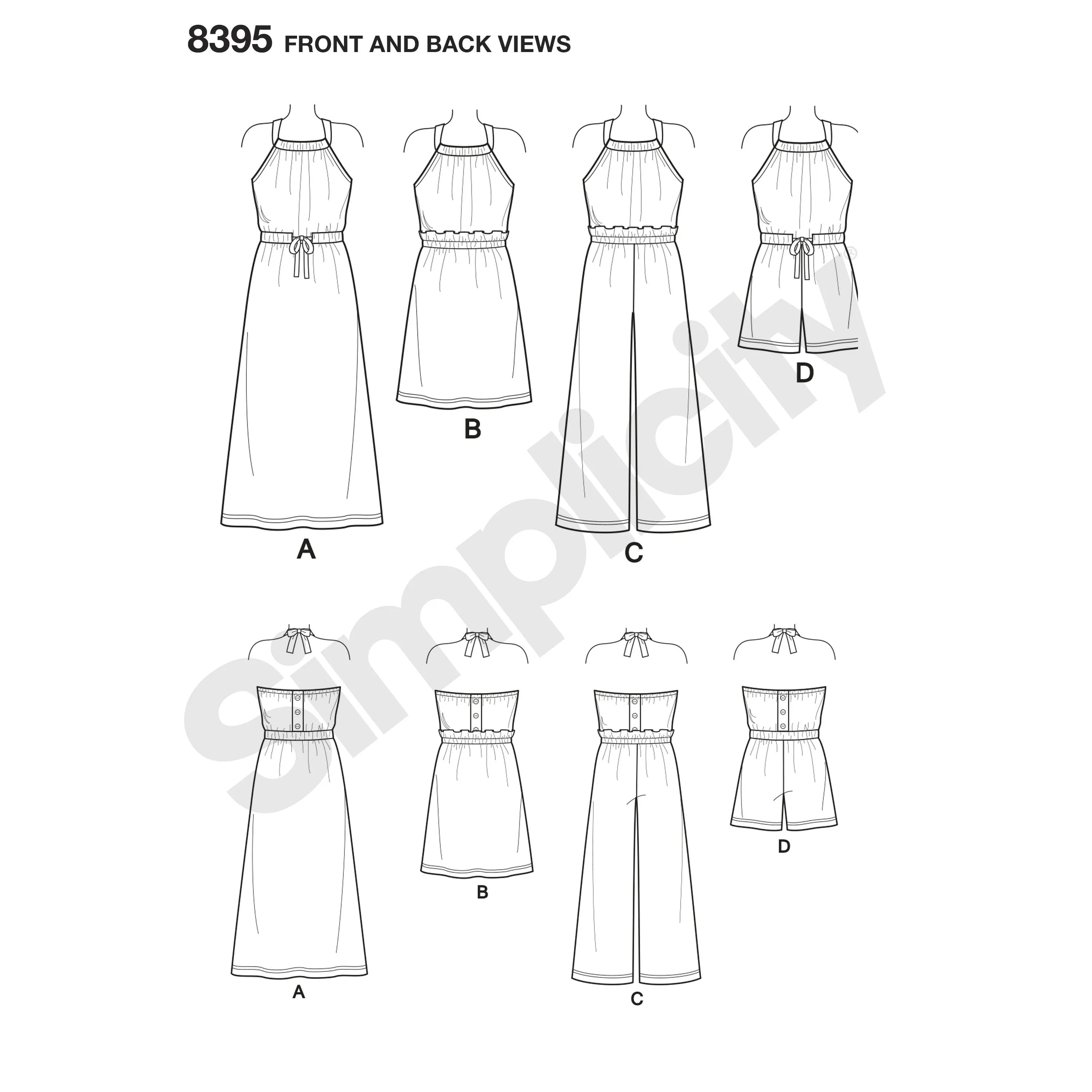 Simplicity Pattern 8395 dress and rompers
