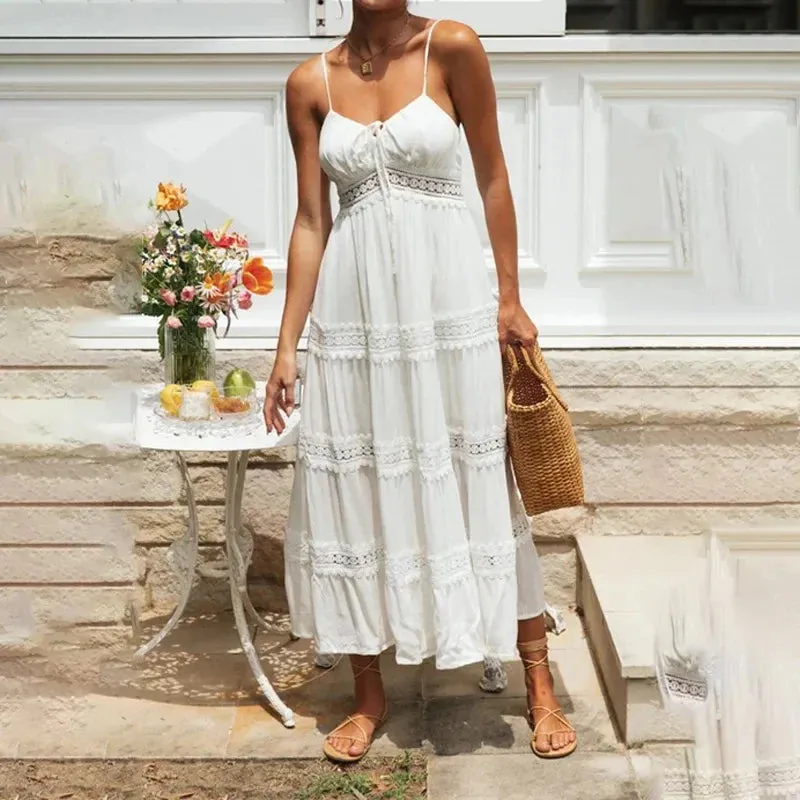 Summer Romance Women's Fit & Flare Embroidered Midi Dress for Garden Parties