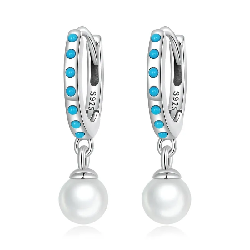 Turquoise Shell Bead Earrings