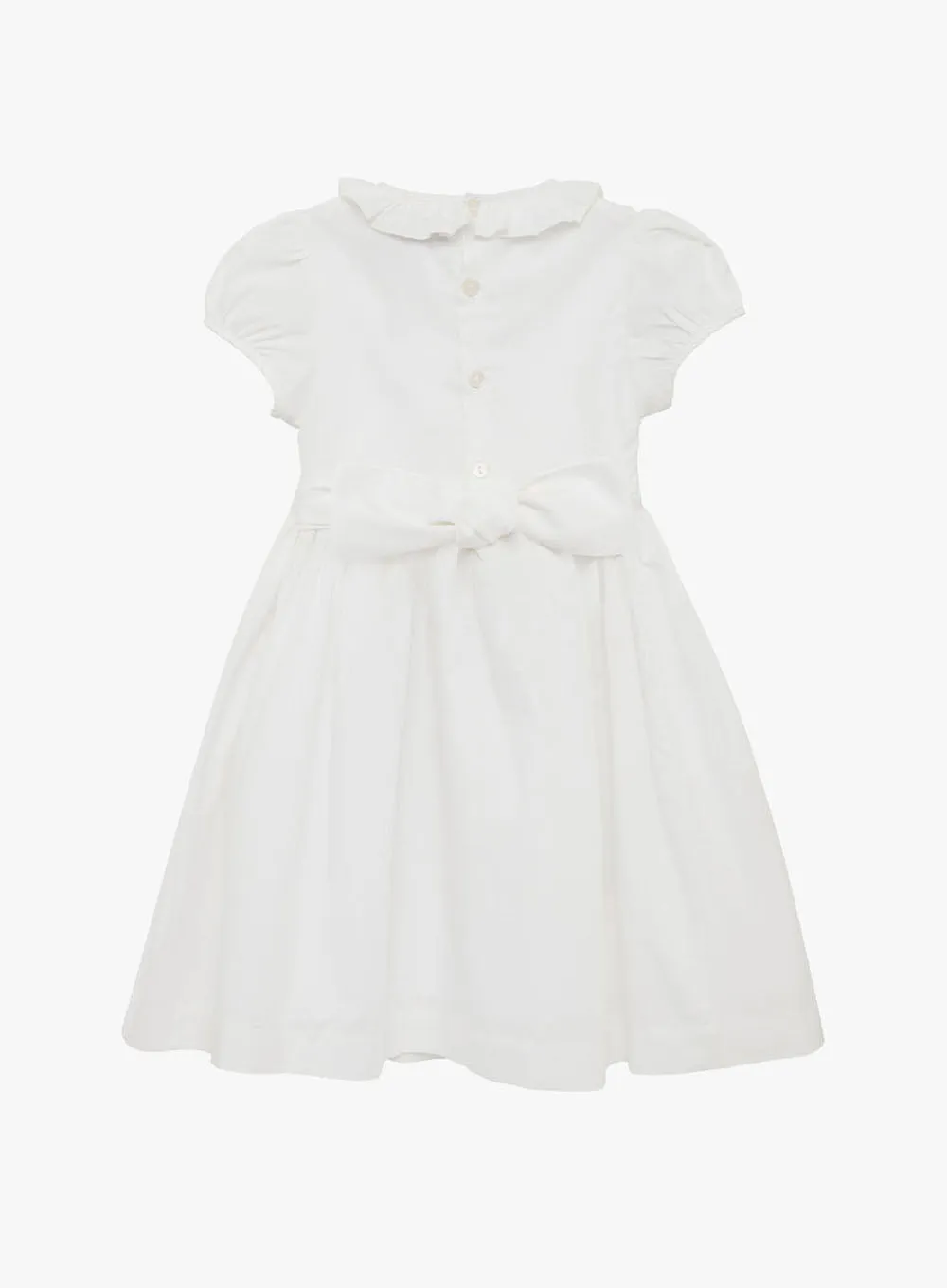 Willow Rose Hand Smocked Dress in White